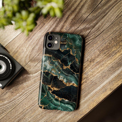 iPhone Case - Golden Vein Blue Marble