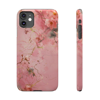 iPhone Case - Flower Pink Marble