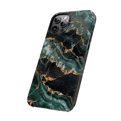 iPhone Case - Golden Vein Blue Marble