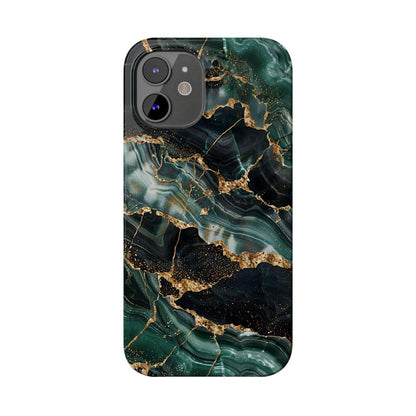 iPhone Case - Golden Vein Blue Marble