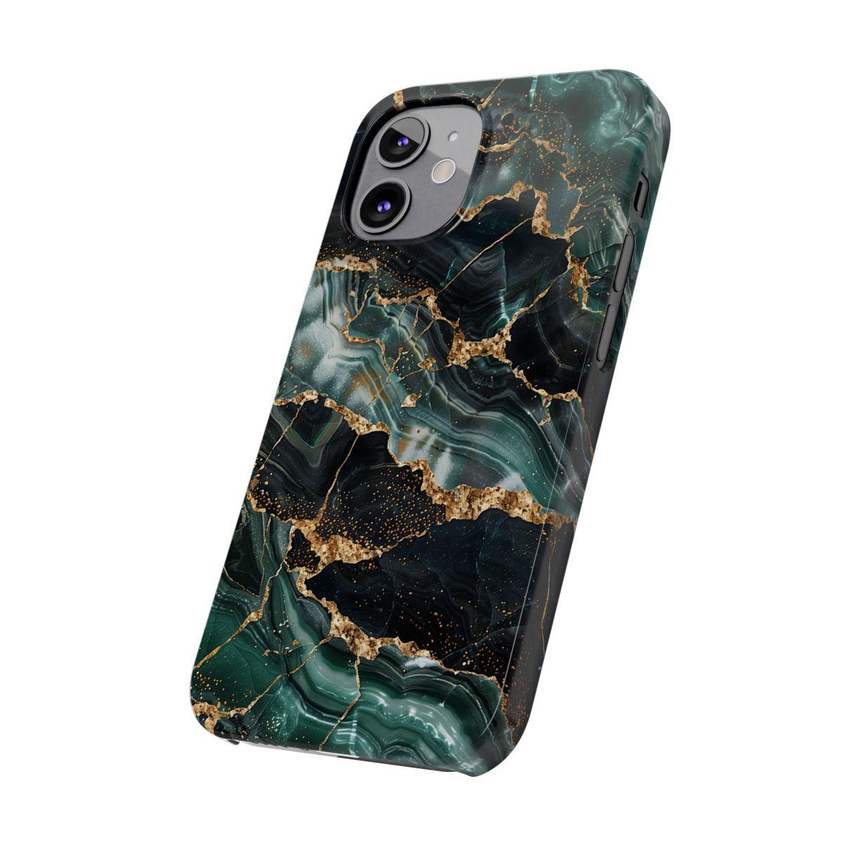 iPhone Case - Golden Vein Blue Marble