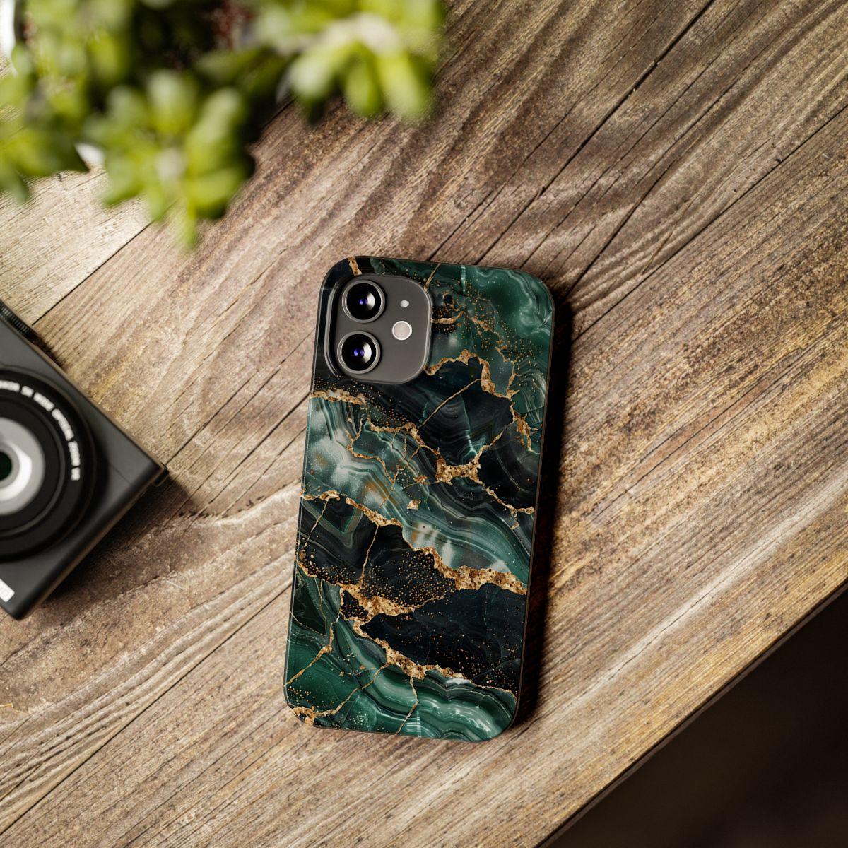 iPhone Case - Golden Vein Blue Marble