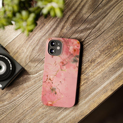 iPhone Case - Flower Pink Marble