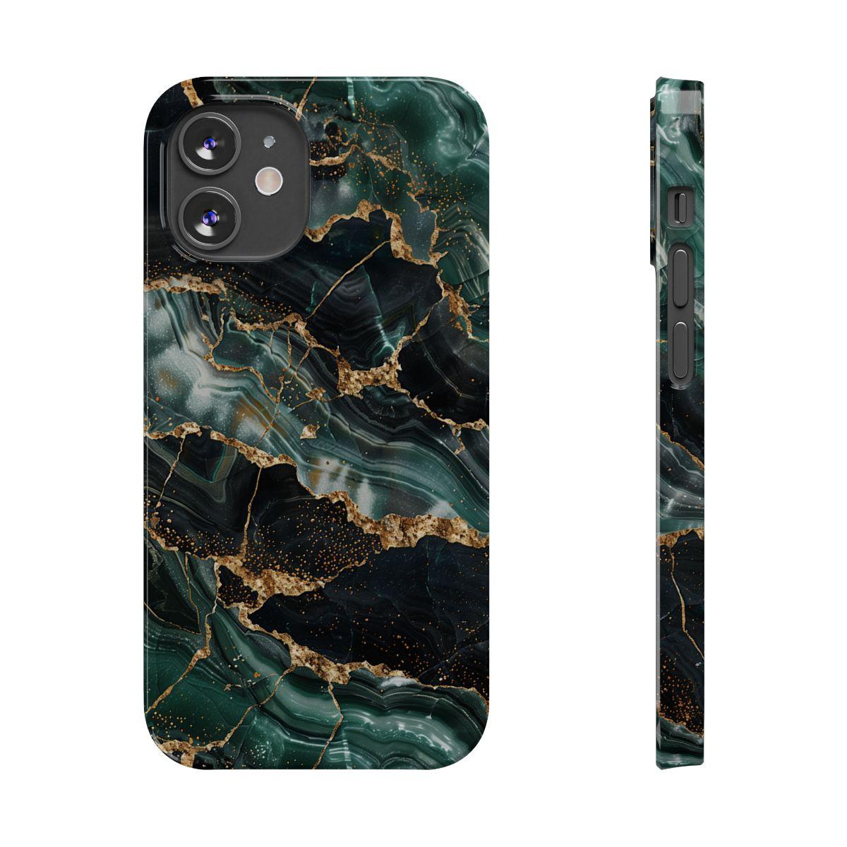 iPhone Case - Golden Vein Blue Marble