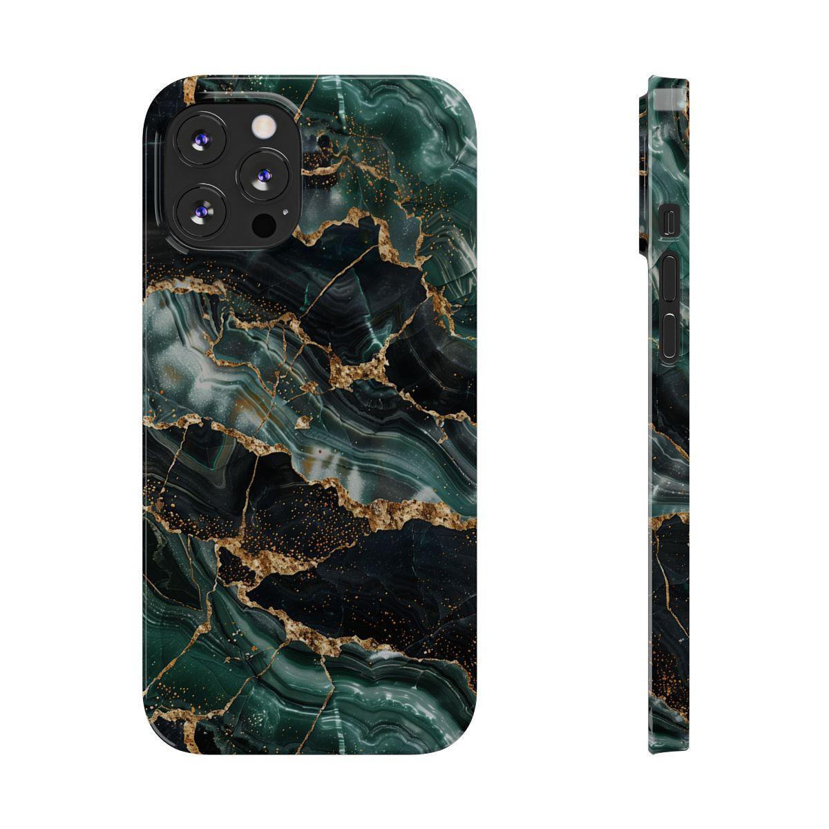 iPhone Case - Golden Vein Blue Marble