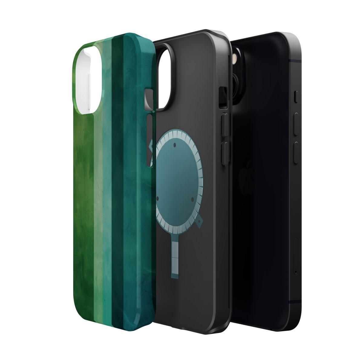 iPhone Case- Vibrant Green Stripes.