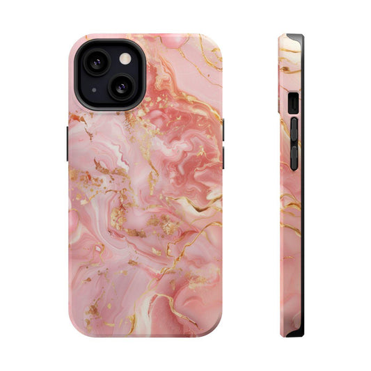 iPhone Case - Golden Vein Pink Marble.