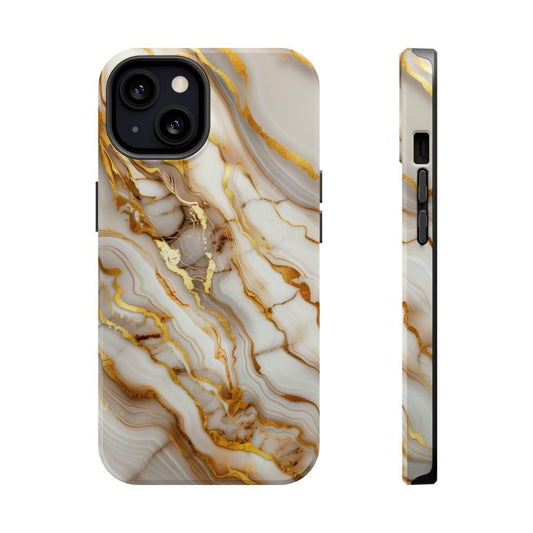 iPhone Case - Golden Vein White Marble.