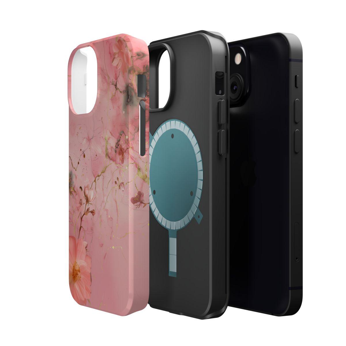 iPhone Case - Flower Pink Marble.