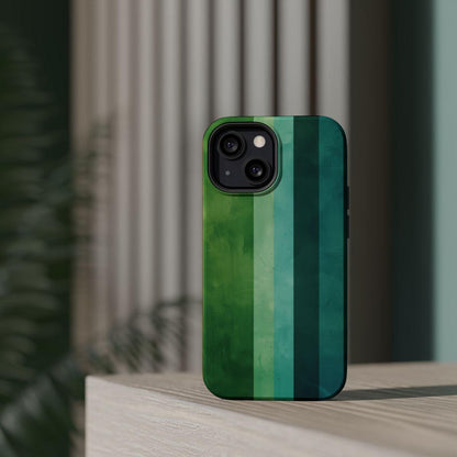 iPhone Case- Vibrant Green Stripes.