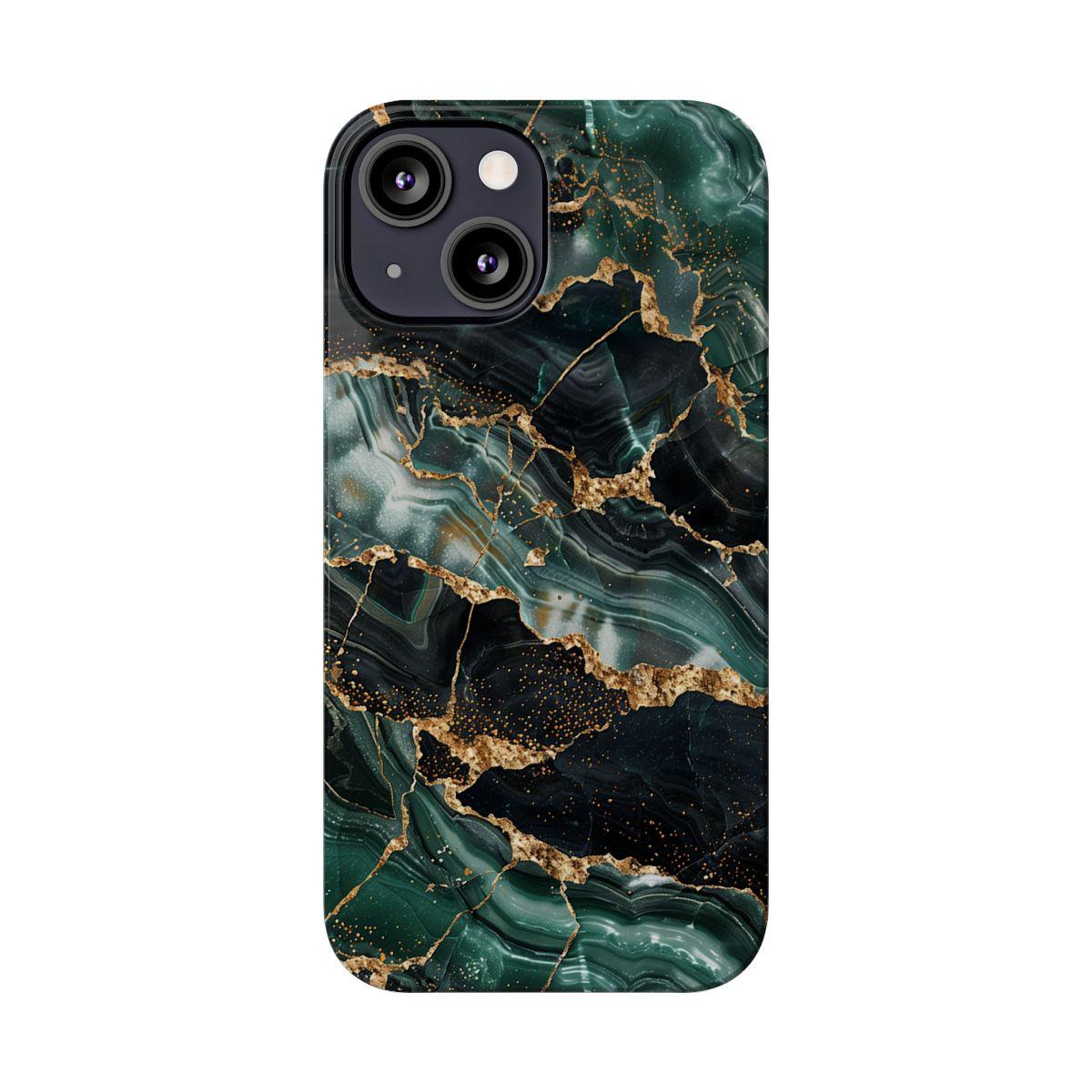 iPhone Case - Golden Vein Blue Marble