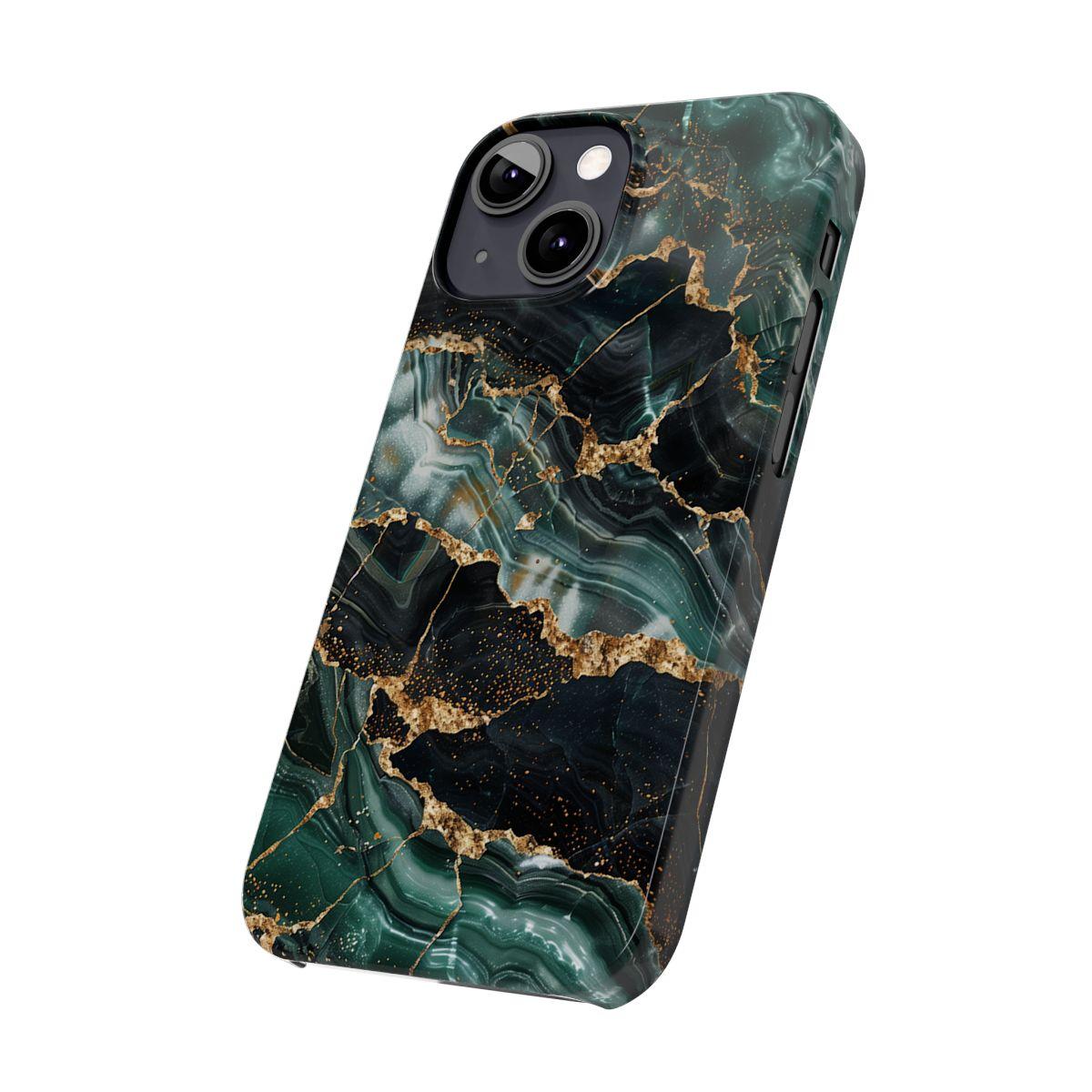 iPhone Case - Golden Vein Blue Marble