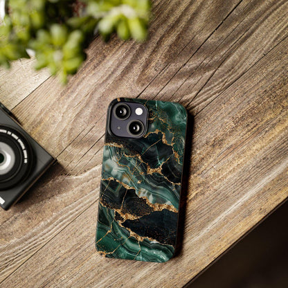 iPhone Case - Golden Vein Blue Marble