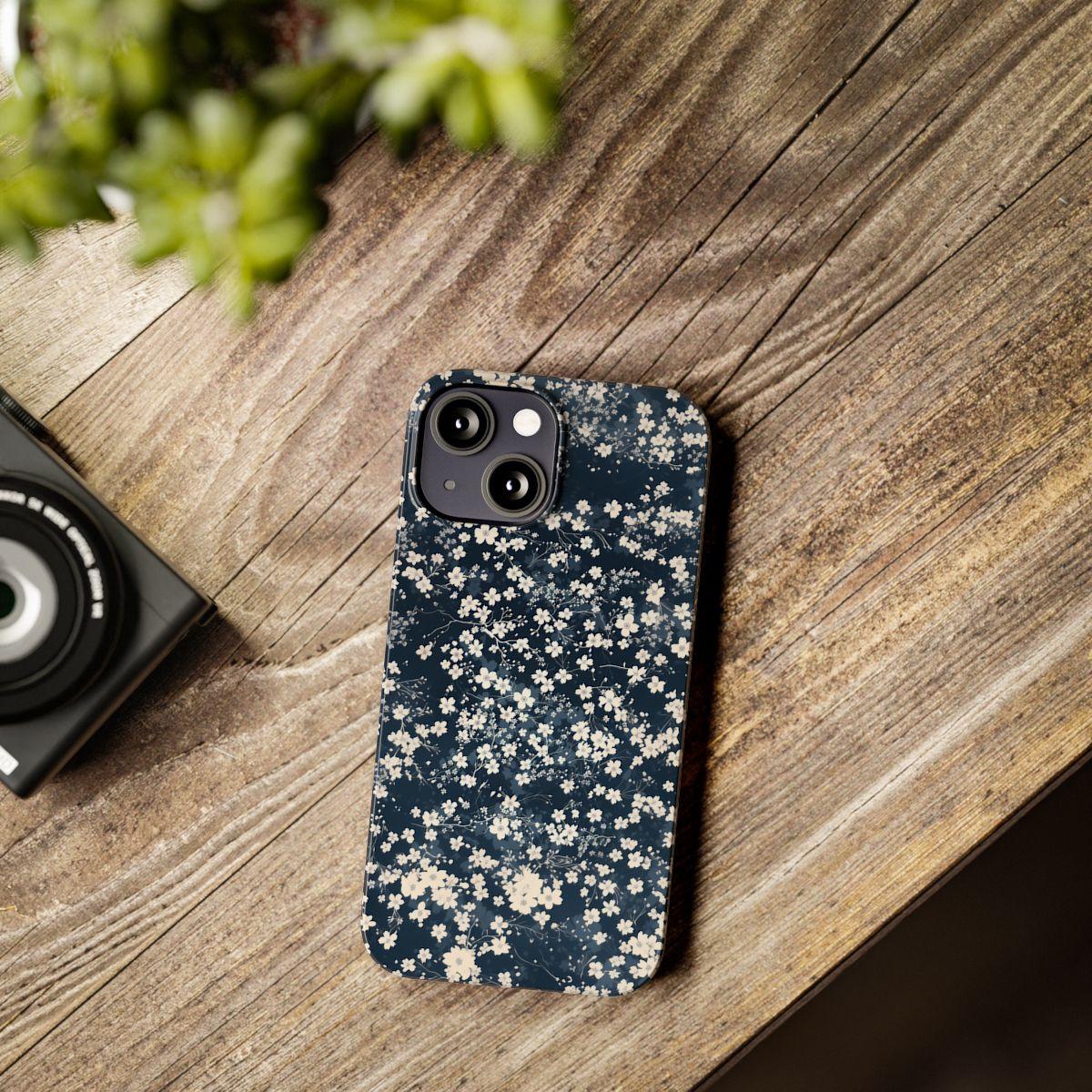 iPhone Case- Cherry Blossom Blue