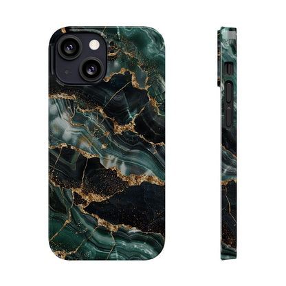 iPhone Case - Golden Vein Blue Marble