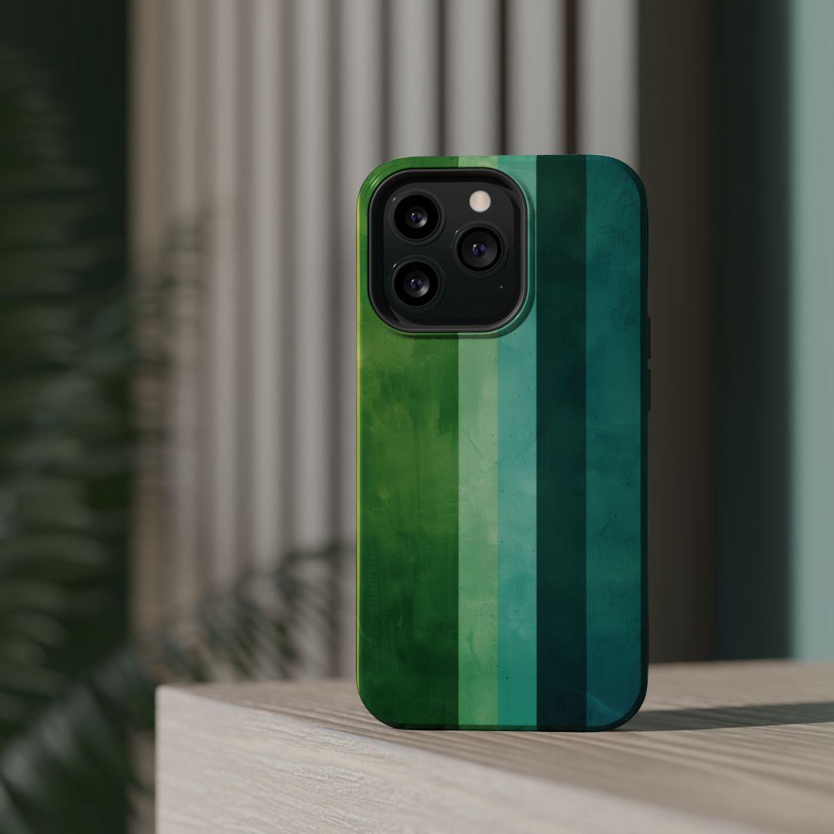 iPhone Case- Vibrant Green Stripes.