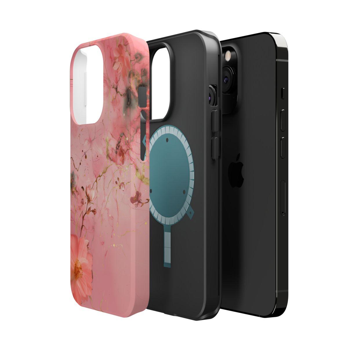 iPhone Case - Flower Pink Marble.