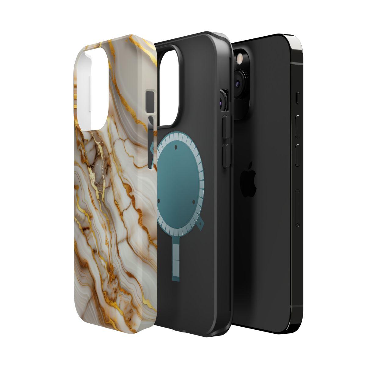 iPhone Case - Golden Vein White Marble.