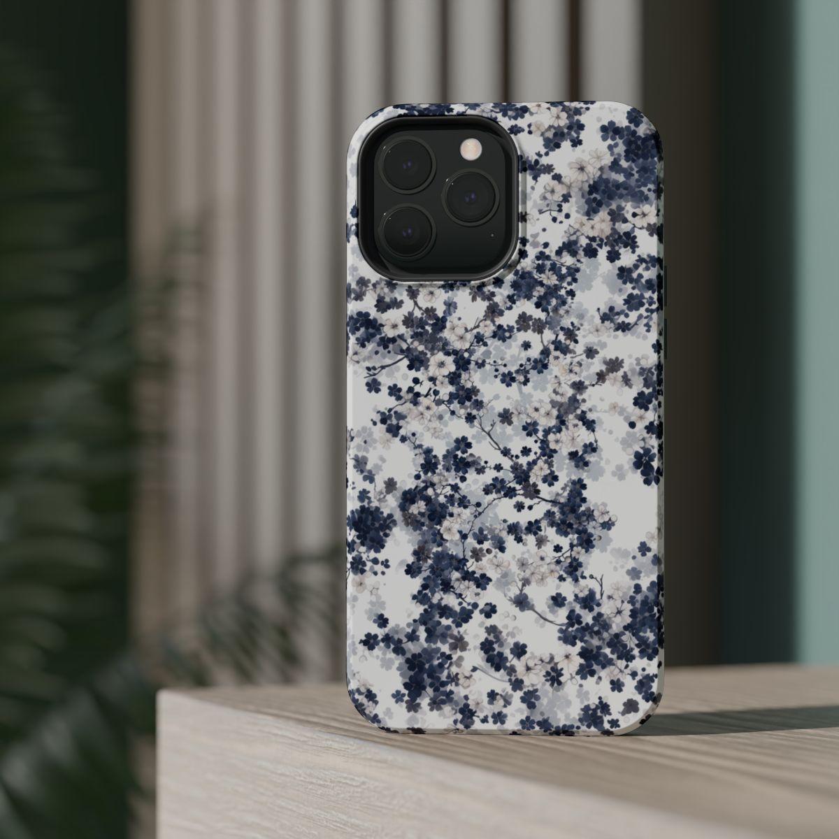 iPhone Case- White Blossom Pattern.