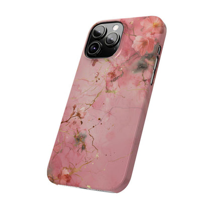 iPhone Case - Flower Pink Marble