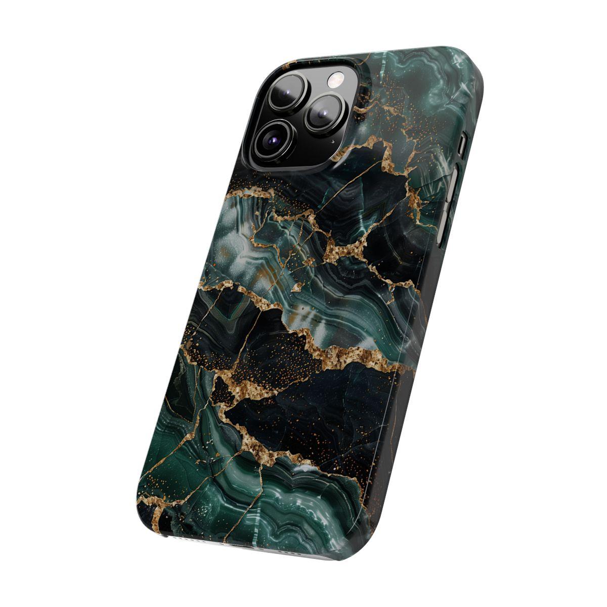 iPhone Case - Golden Vein Blue Marble