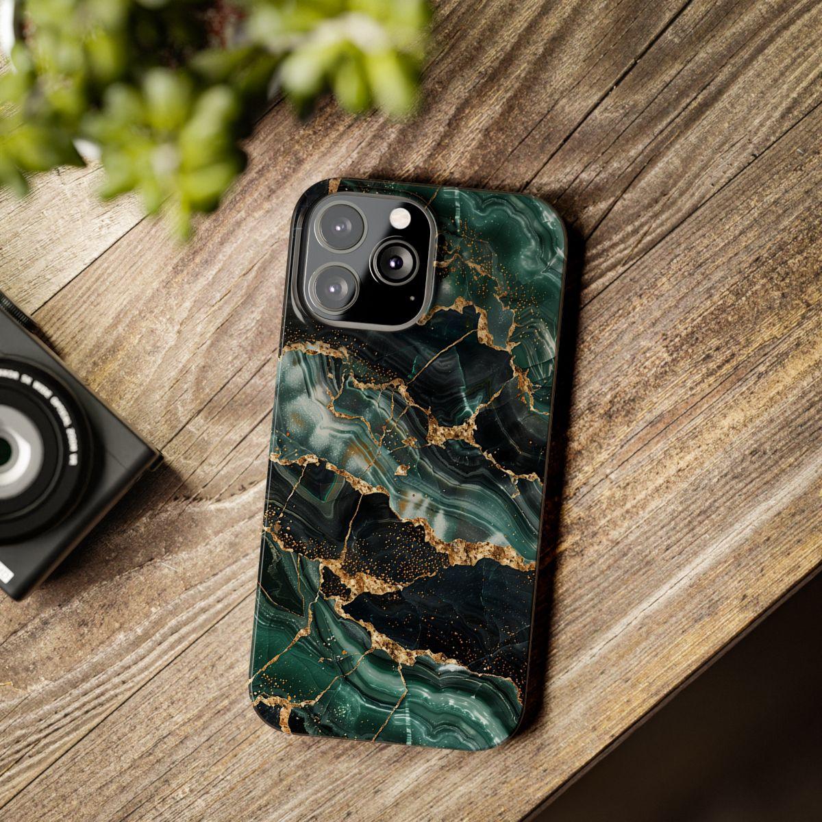 iPhone Case - Golden Vein Blue Marble