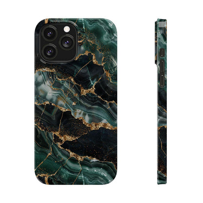 iPhone Case - Golden Vein Blue Marble