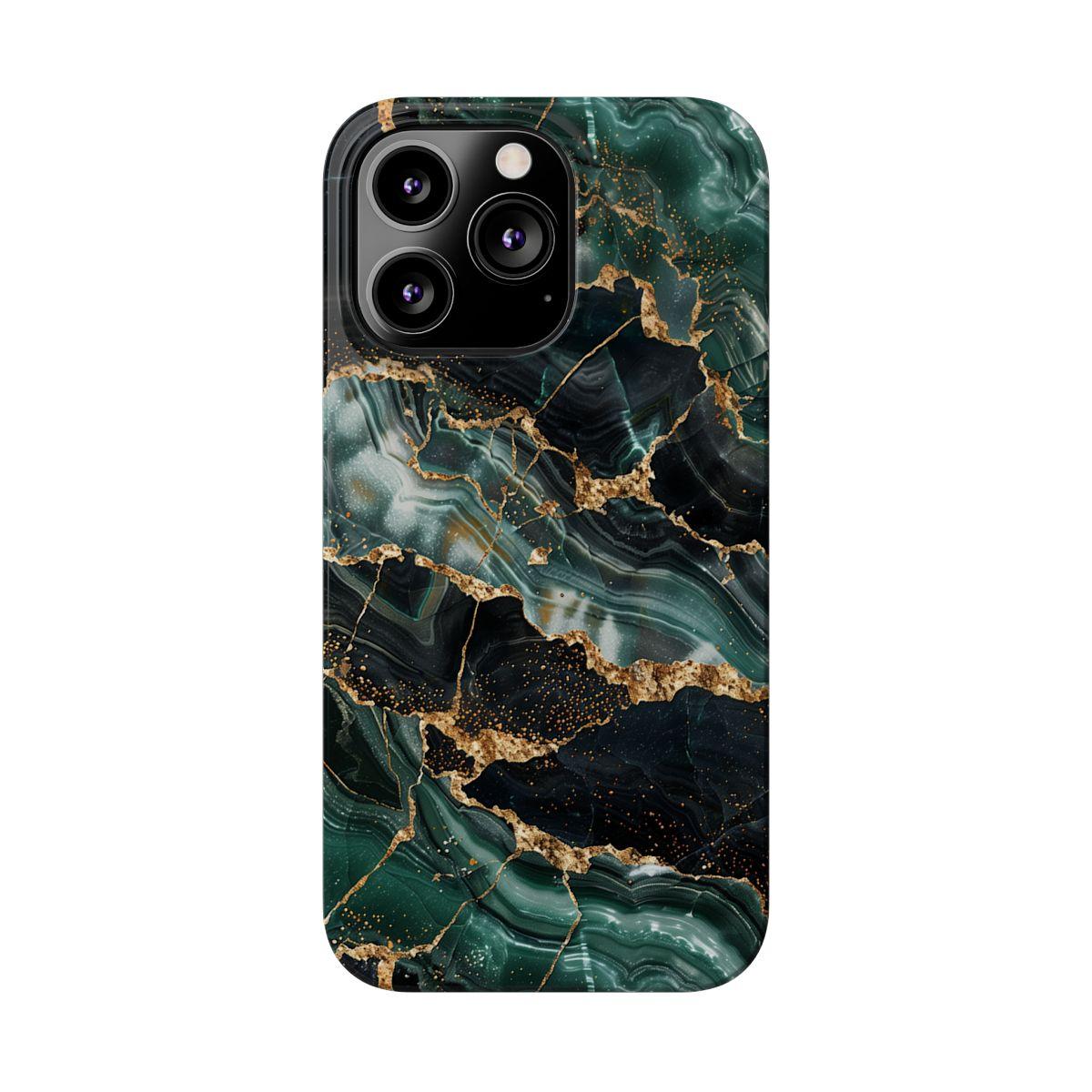 iPhone Case - Golden Vein Blue Marble