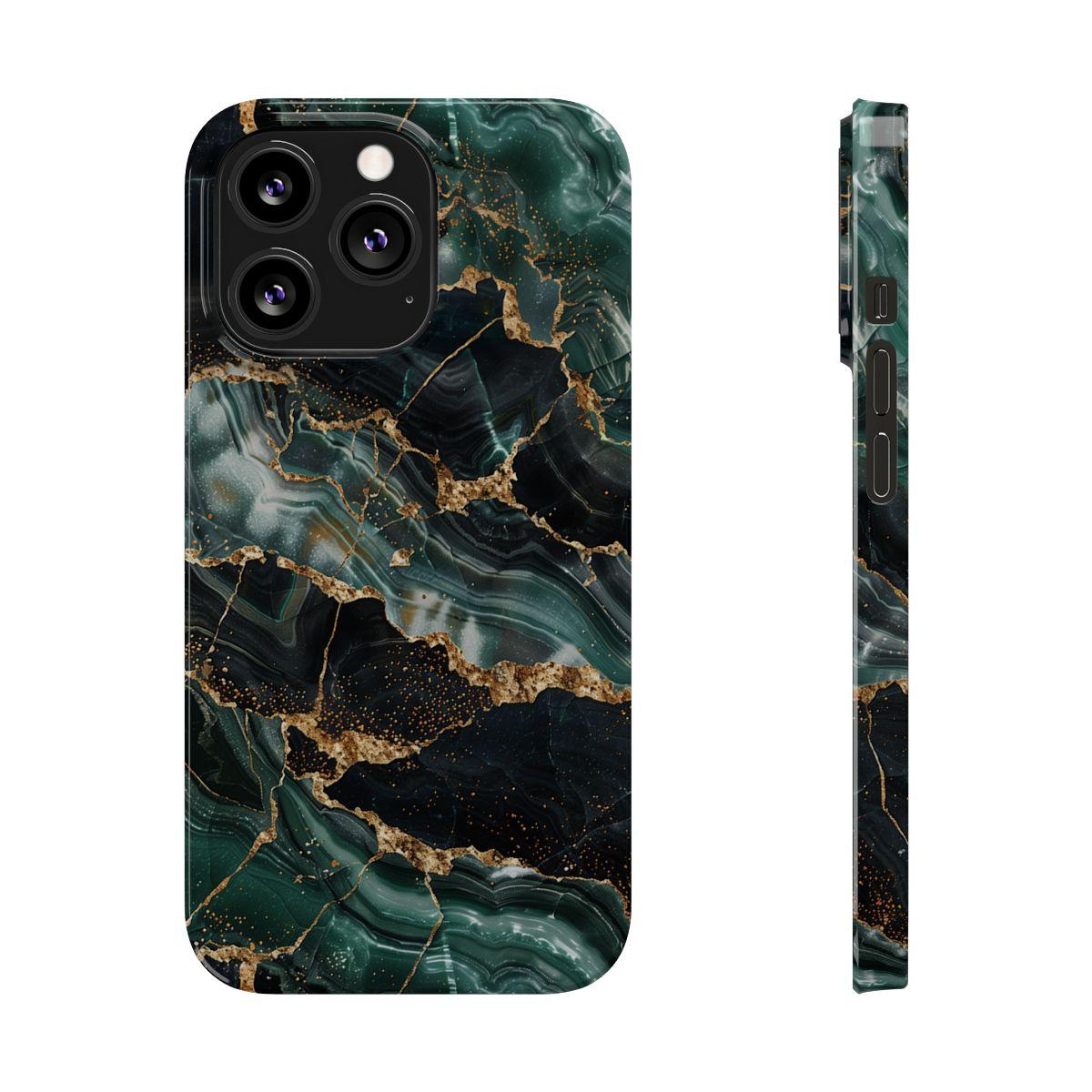 iPhone Case - Golden Vein Blue Marble