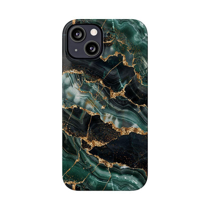 iPhone Case - Golden Vein Blue Marble