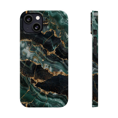 iPhone Case - Golden Vein Blue Marble