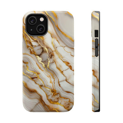 iPhone Case - Golden Vein White Marble.