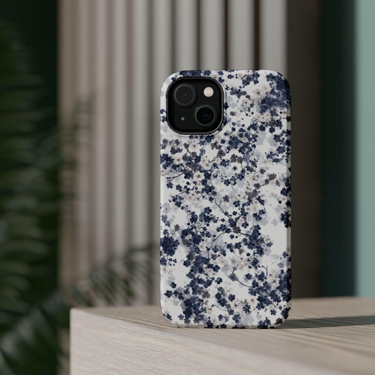 iPhone Case- White Blossom Pattern.