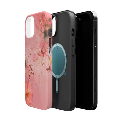 iPhone Case - Flower Pink Marble.