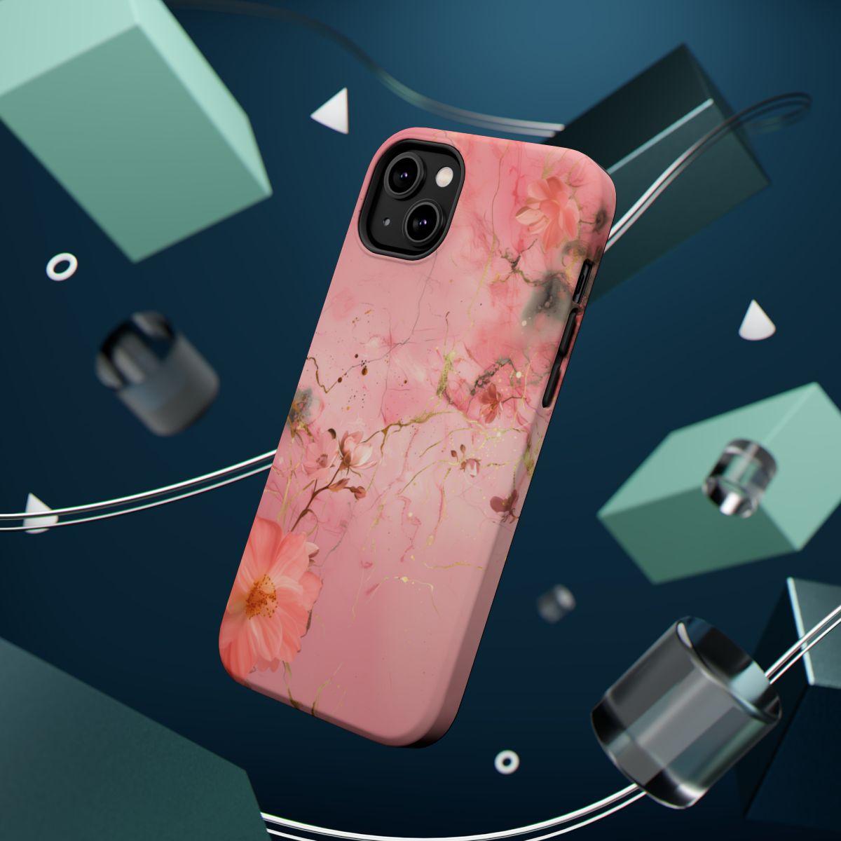 iPhone Case - Flower Pink Marble.