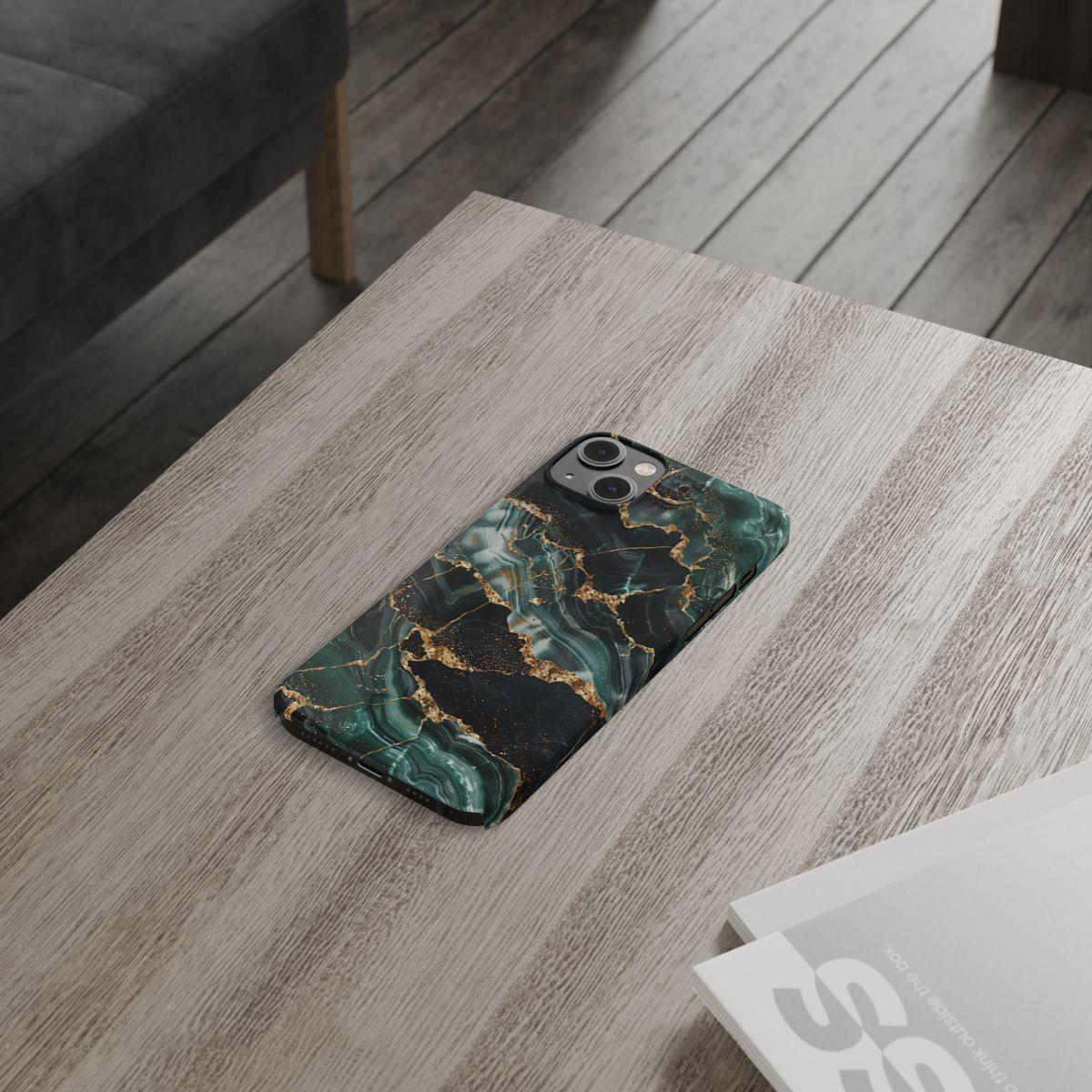 iPhone Case - Golden Vein Blue Marble