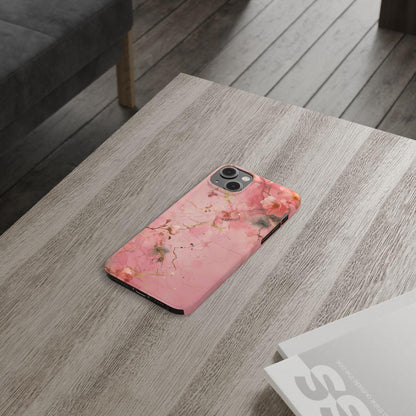 iPhone Case - Flower Pink Marble