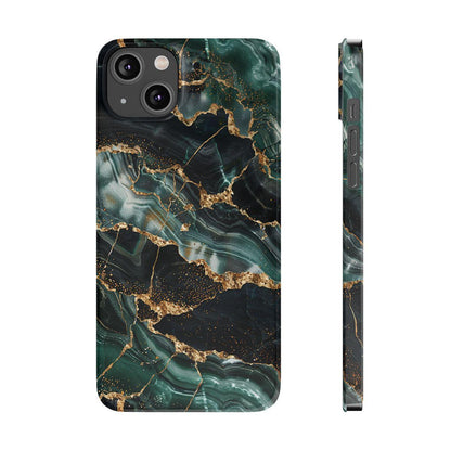 iPhone Case - Golden Vein Blue Marble