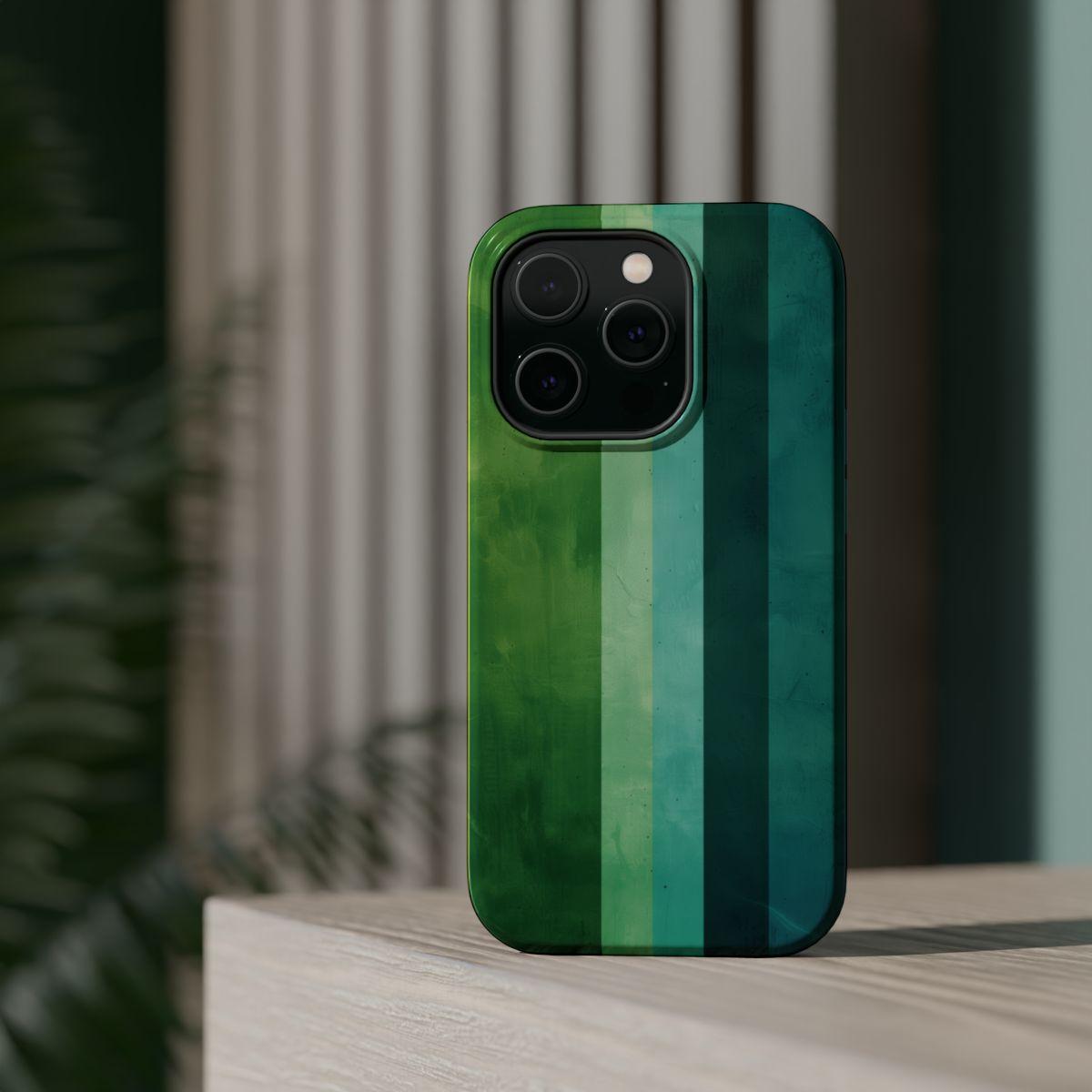 iPhone Case- Vibrant Green Stripes.