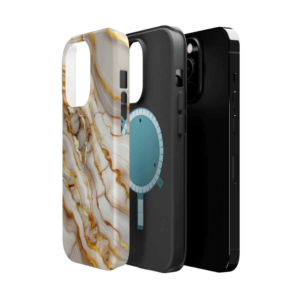 iPhone Case - Golden Vein White Marble.