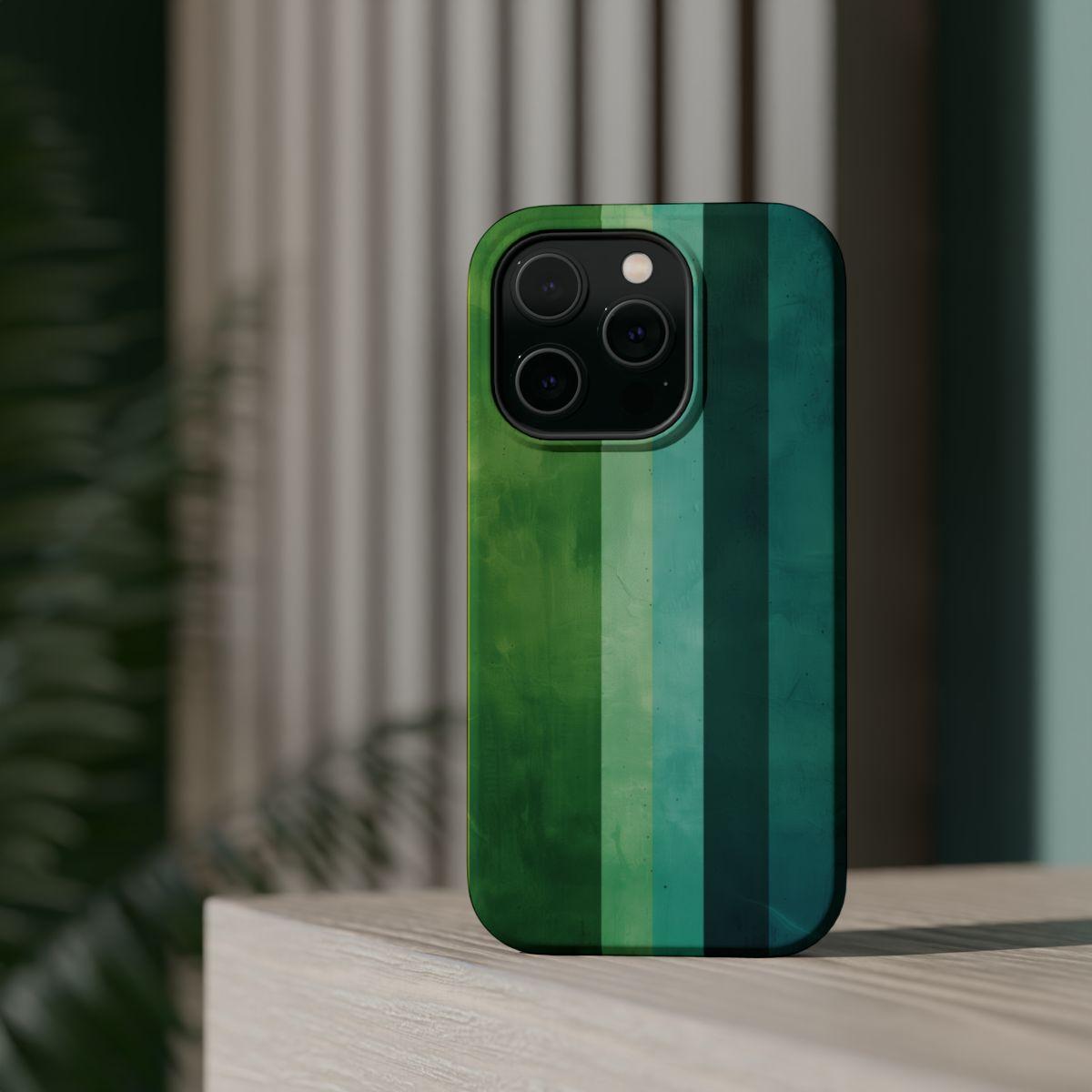 iPhone Case- Vibrant Green Stripes.