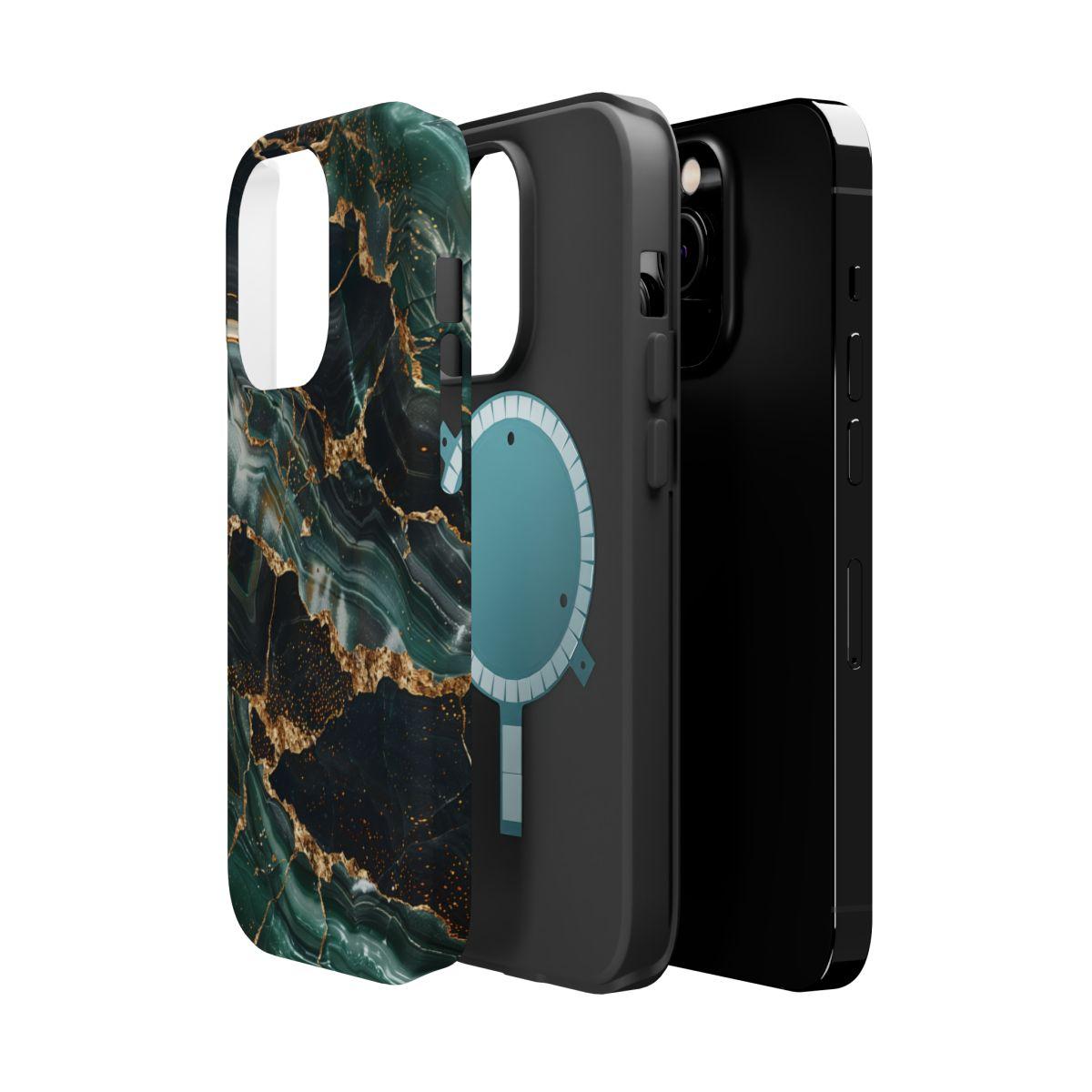 iPhone Case - Golden Vein Blue Marble.