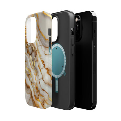 iPhone Case - Golden Vein White Marble.