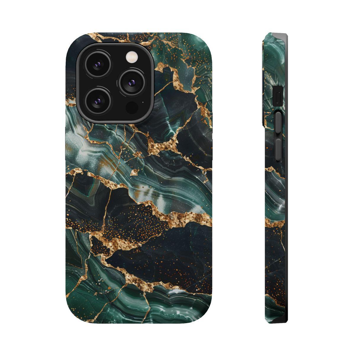 iPhone Case - Golden Vein Blue Marble.