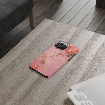 iPhone Case - Flower Pink Marble