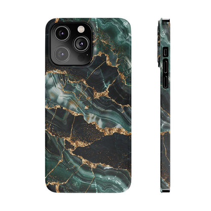 iPhone Case - Golden Vein Blue Marble