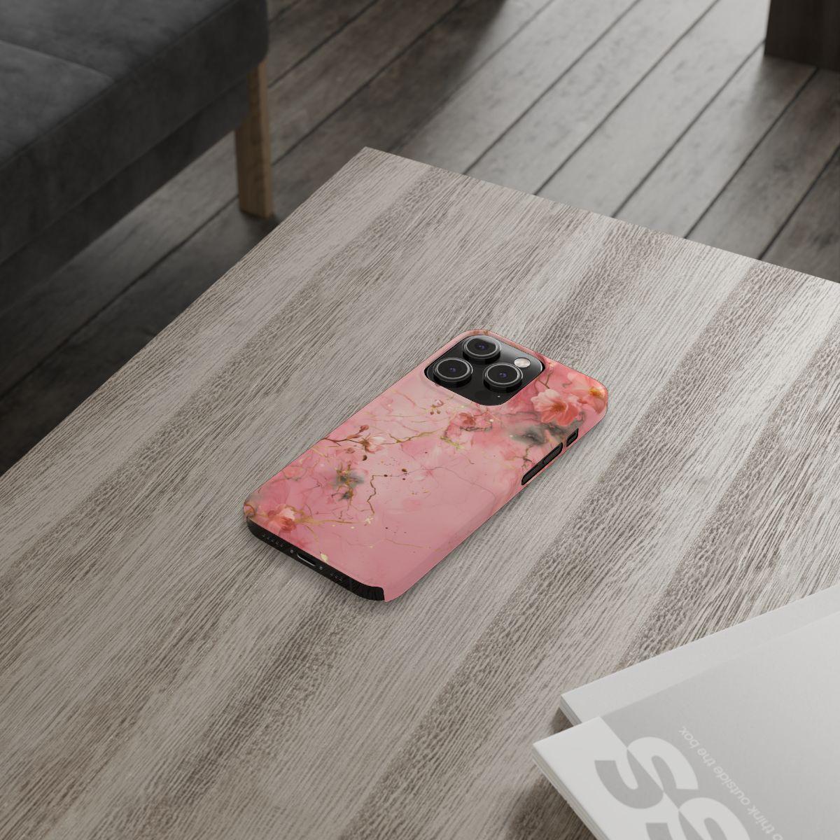 iPhone Case - Flower Pink Marble