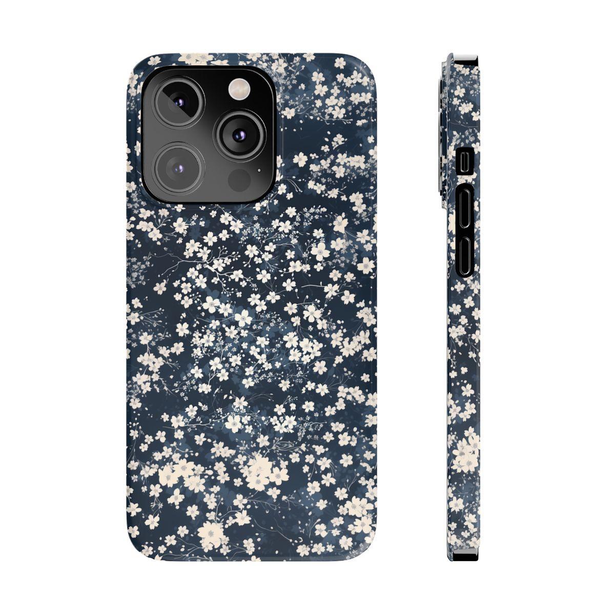 iPhone Case- Cherry Blossom Blue