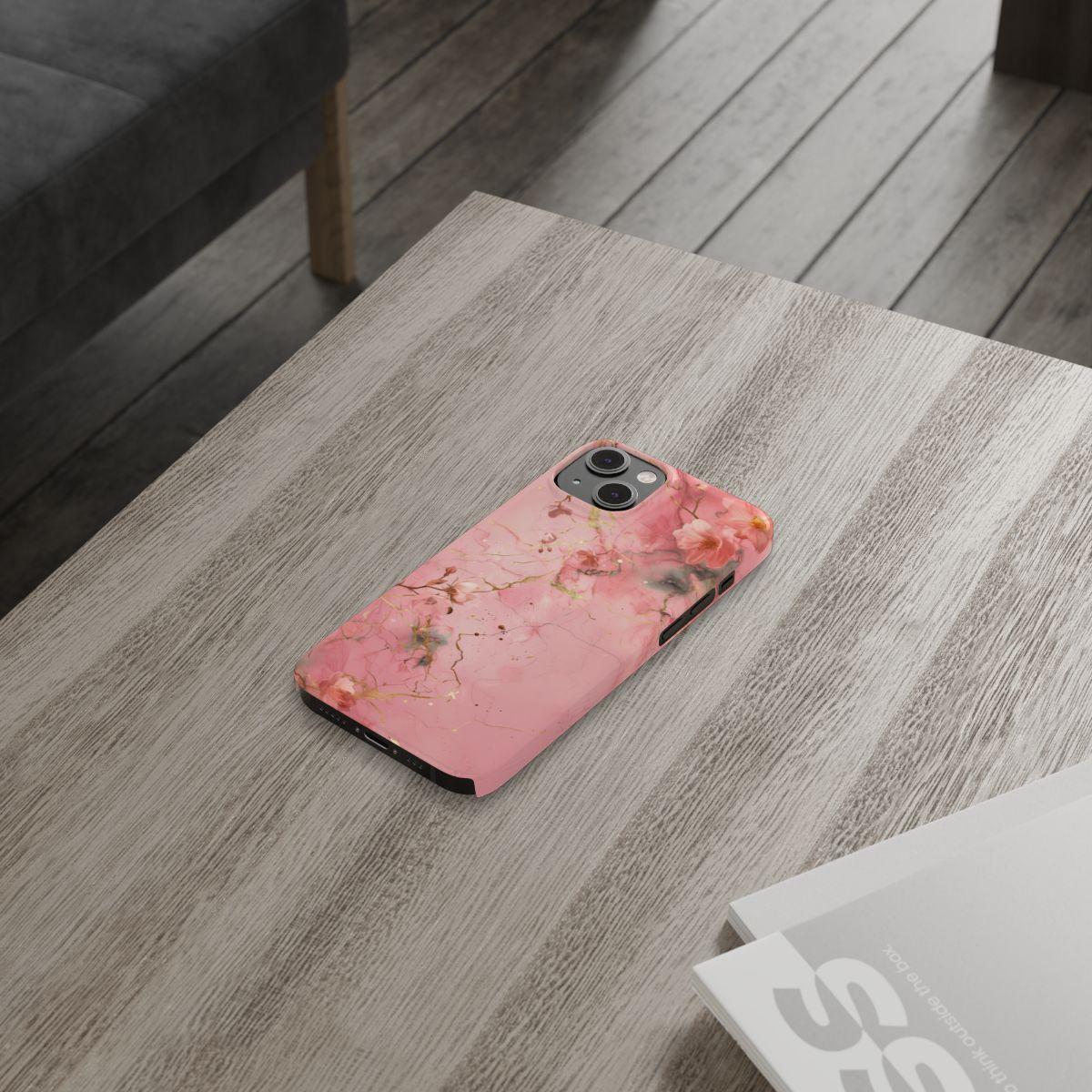 iPhone Case - Flower Pink Marble