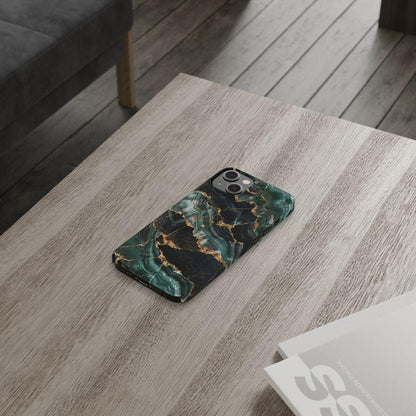 iPhone Case - Golden Vein Blue Marble